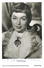 LILLI PALMER Original Autogramm signierte Rüdel Postkarte 50er Jahre