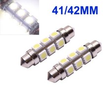 2x 6V KFZ LED Festoon Sofitten 12 SMD 42mm Innenraum Beleuchtung Lampe 6000K