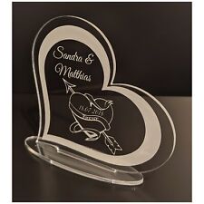 Valentinstag Hochzeit Geschenkidee Acryl Herz mit Wunschgravur Liebesgeschenk