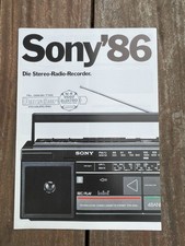 Katalog Sony'86 Stereo-Radio-Recorder - rar, selten, Sammler, sehr guter Zustand