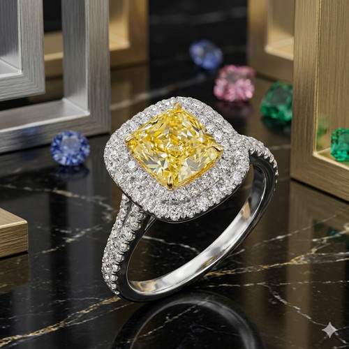 Cushion diamond ring - cushion,