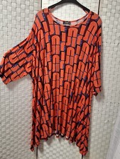 AKH Germany ca  48 50 52 54 56 58 stretchige Tunika Shirt orange blau Lagenlook