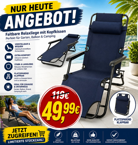 Klappbare gartenliege - klappbare,
