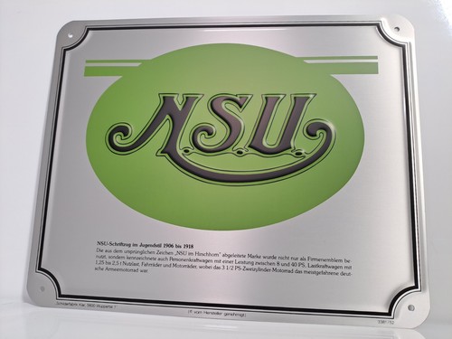 Nsu blechschild 19 7 cm - x, 19,7