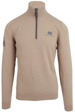 VAN SANTEN & VAN SANTEN Herren Pullover Troyer Größe L Braun 100% Merino Wolle