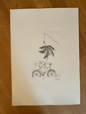 Original radierung cyclist - original, "cyclist"