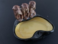 Aschenbecher 3 Affen Vintage 50er Jahre Keramik