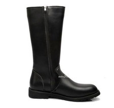 Herren Leder Schuhe Stiefel Militär Kniehoch Reiten Flach Reitsport Freizeit