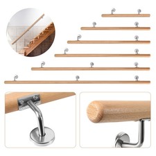 Buche Handlauf Brüstung Treppenhandlauf mit Wandhandlauf Handlaufhalter 50-200cm