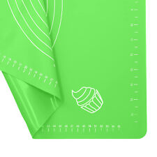 XXL Silikon Backmatte Teigmatte Ausrollmatte Antihaft rutschfest 64x45cm grün