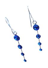 Silber-Ohrstecker Stein Ohrringe 925 er Sterling Silberschmuck Blau Zirkonia