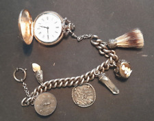 Charivari Silber 800 835 925 mit Uhr Bergkristall Zahn Gebiss Silberkette