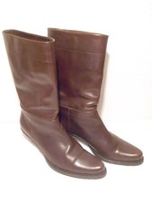 PRADA Damen-Lederstiefel, Gr. 39 1/2,  dunkelbraun, Wadenhöhe, fast neuwertig