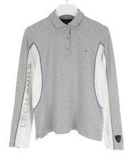 Tommy Hilfiger Ski T-Shirt Herren Groß Stretch Pullover Halb Knopf Langarmelig