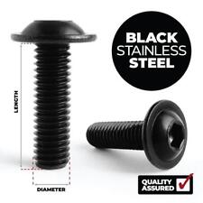 Schwarz Edelstahl Steckdose Knopf Flansch M3 M4 M5