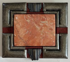 Signierte Langani Vintage-Brosche mit Naturstein – Eleganter Retro-Charme