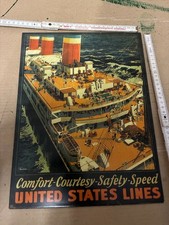Schiffs Blechschild- United States Lines
