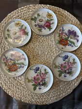 6 kleine Fürstenberg-Teller – feines Porzellan – florales Dekor – ca. 11 cm