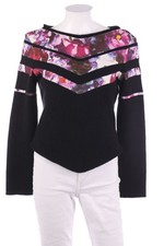 MARC CAIN Pullover Strick Schurwolle N 3 = D 38 schwarz Pinktöne