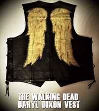 Daryl Dixon Angel Wing Vest Season 8 real leather | The Walking Dead