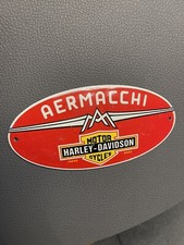 Harley Davidson x Aermacchi Emaille / Keramik Schild Selten Rarität 14cm x 7cm