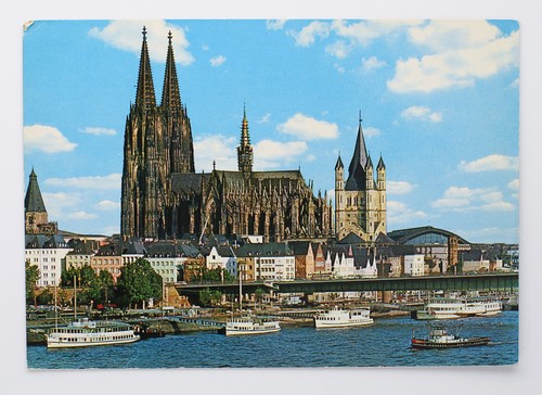 Postkarte köln am rhein - köln,