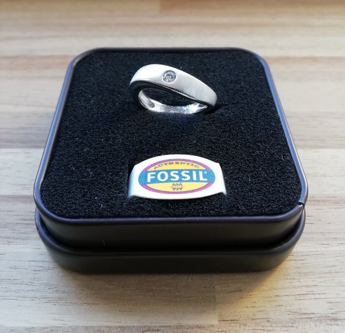 Fossil silberring mit zirkonia - fossil,