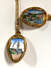 Andenkenlöffel Andenken Löffel 2 Stück Emaille Helsinki Vaxholm