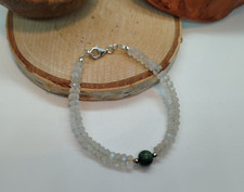 Bergkristall, Smaragd Edelstein Armband, Silber 925, Modern, Neu, Elegant, Zart.