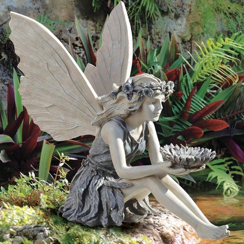 Gartenfigur fee sitzend - gartenfigur,
