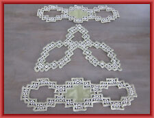 ??SAL Hardanger Stickerei 3 Deckchen Handarbeit ca. 34,5*10,5 cm +22,5*22,5 cm