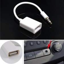 105947v2 3.5 mm AUX-Audio Stecker auf USB-Buchse Adapter Kabel Auto Musik KFZ