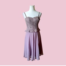 Flieder Spitze Abendkleid Lila