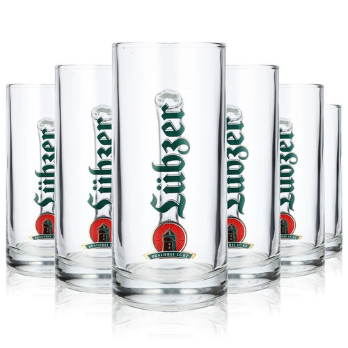 Lübzer bier glas - 6x, krug