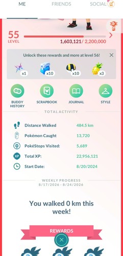 Pokémon account level - go,
