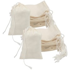 50er Pack Natürliche Stoffbeutel mit Kordelzug 10x15 cm 50 Baumwoll Jutebeutel