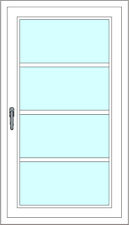 Kunststoff-Fenstersprosse zum nachrüsten - 4 Felder, ohne Sprossenkreuz, weiß