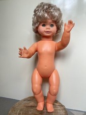  LISSI BAETZ PUPPE  SCHLAFAUGEN GEMARKT  70/20  70 cm.  70er