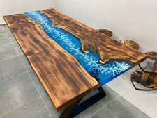 Blue Epoxy River Table -