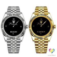 Armbanduhren für Paare personalisiert Prince und Princess mit Namen/Initialen 