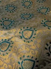 NEU Metallic SEIDE Sari Saree Hochzeit Braut Orient Indien 6m STOFF Bollywood