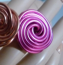 ?1x Drahtschmuck Ring Aludraht verstellbar rose rosa pink 