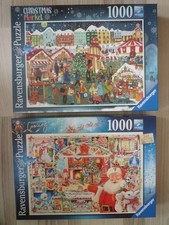 2 x Ravensburger 1000 Teile Puzzle - Weihnachtsmarkt & Bald ist Weihnachten!