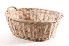 alter Flechtkorb Deko retro Vintage Design Korb Wäschekorb Bastkorb