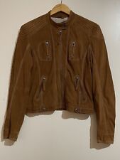 Gipsy Mauritius Damen Wildleder Lederjacke Bikerjacke Butter weich Cognac M