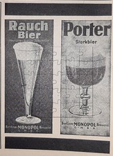 Berliner Monopol Brauerei Rauch-Bier Porter Werbeanzeige von 1937 Brauerei Bier