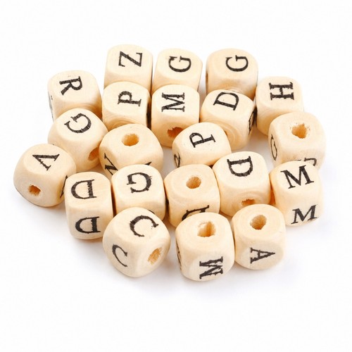 100 buchstabenperlen holz - 100,