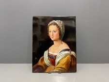 Porzellan Bildplatte Junge Frau Dame Schönheit Signiert G.Nussmann n. Del Sarto