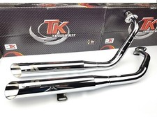 Sport Auspuff Turbokit Custom Edelstahl Chrom Honda Shadow VT VTM 600 4 Takt 4T