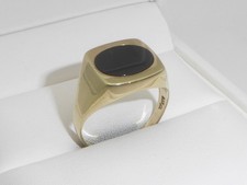 333 Gold Ring Onyx 8K Gelbgold